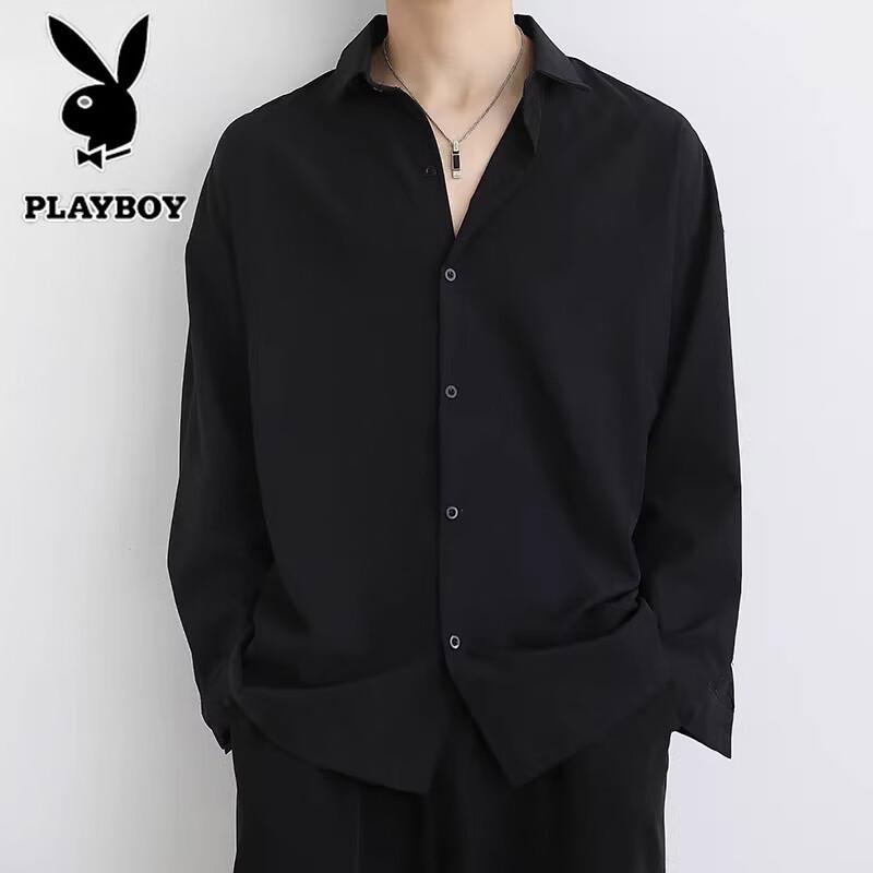 Мужская повседневная рубашка с длинным рукавом PLAYBOY XL