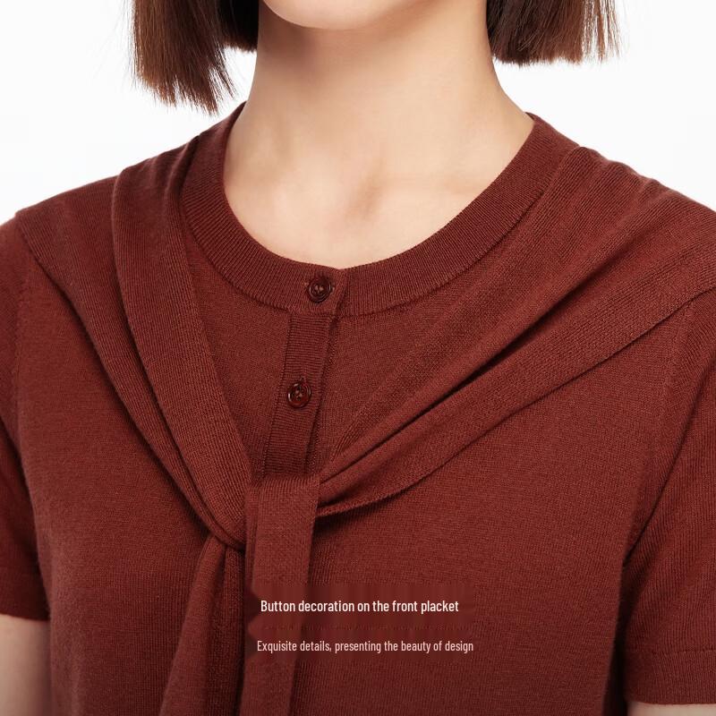 VEROMODA Autumn Wool Blend Faux Two-Piece Knit Top