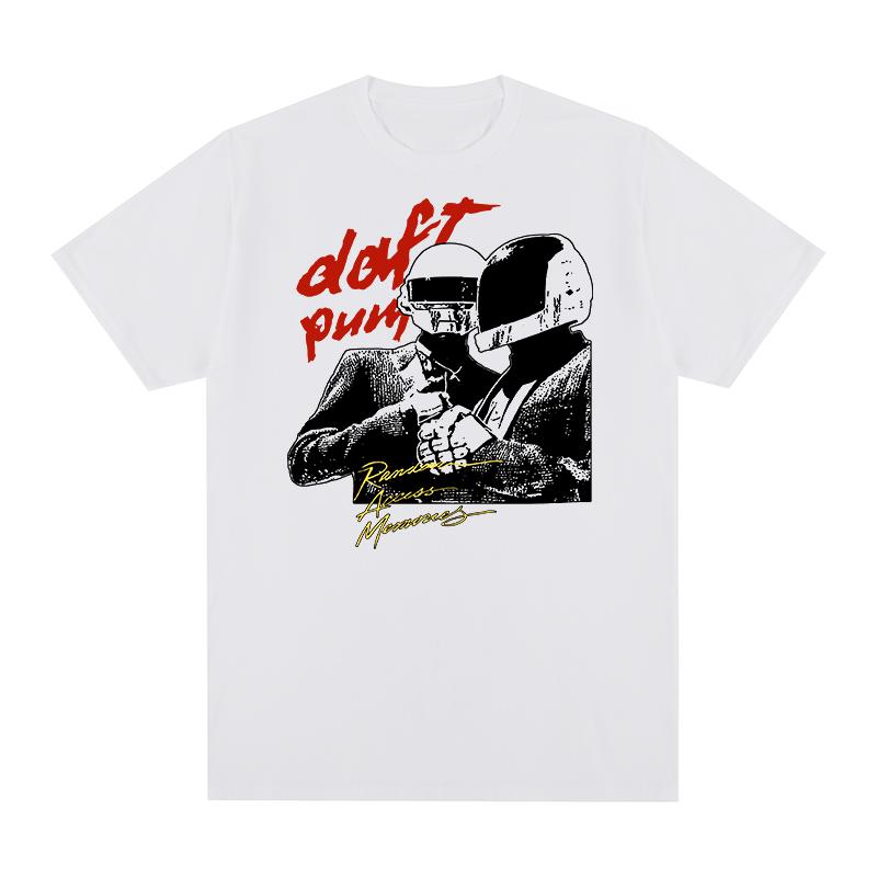 Daft Punk Vintage Tshirt Homme Graphic Y2k Hip Hop Harajuku Streetwear Cotton Men T shirt New Tee Tshirt Womens Tops S