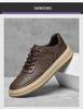 Baskets Homme Haut de Gamme en Cuir Véritable 2025: Chaussures décontractées polyvalentes à semelles épaisses en cuir de vache