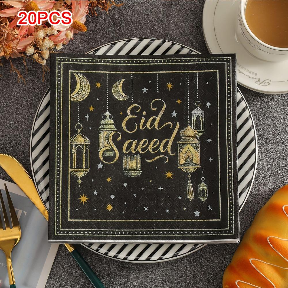 Colorful Moon-Patterned Napkins Golden Moon White Printed Napkins 20 Pieces Star Patterns Disposable Paper Tissues Kitchens
