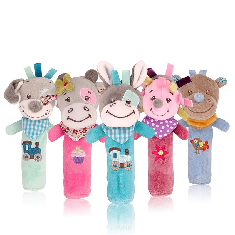 Buy Baby Rattle Cute Baby Toys Cartoon Animal Hand Bell Rattle Soft ...