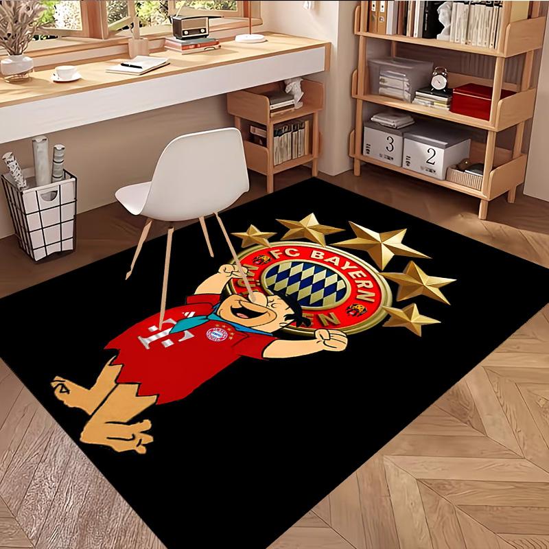 FC Bayern Print Rug, Washable Floor Carpet, For Entryway Dorm Laundry Room Office Study, Home Decor Birthday Christmas Gift