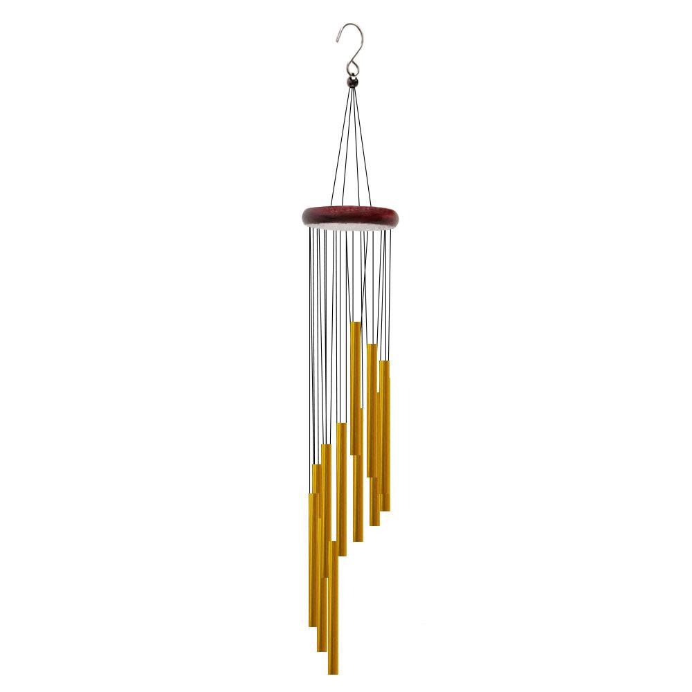 

Алюминиеская подвеска-колокольчик из 12 трубок для дома Red Wood Gold Tubes G-602