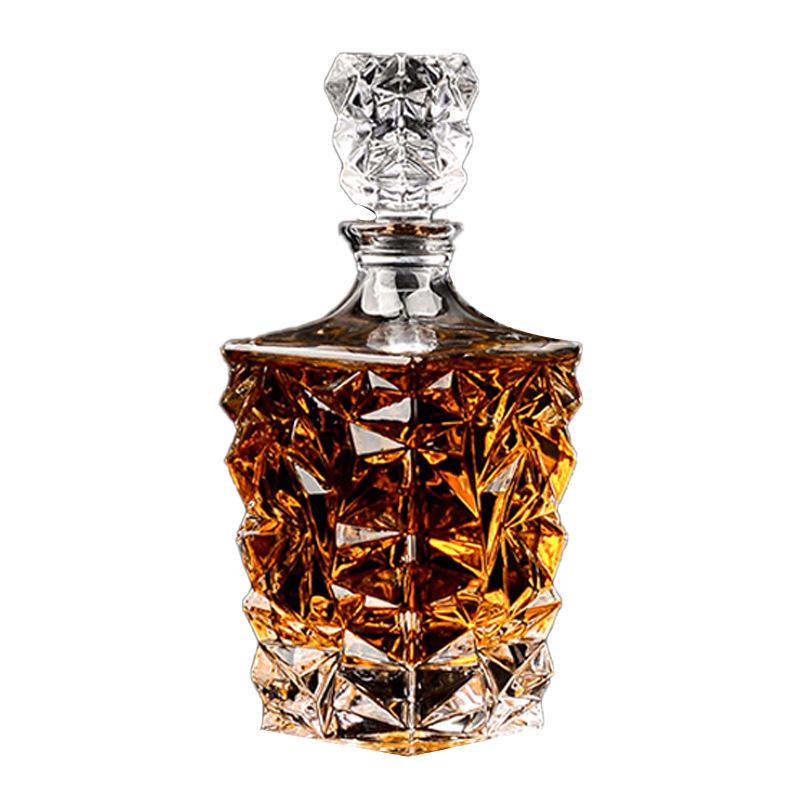 Premium Whiskey Glassware Set with Decanter, Ice-Crack Design, Cup Holder, and Tray - Perfect for Dinner Parties