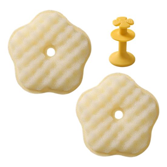 Brush Double-Sided Soft Sponge Scouring Pad Suction Cup Silicone Head Non-Stick Oil жёлтый
