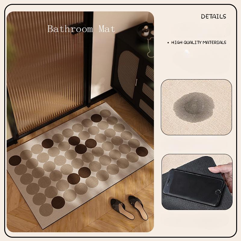 High-end Retro Printed Carpet Diatomaceous Earth Mat Bathroom Mat Water Absorbent Quick-drying Non-slip Mat