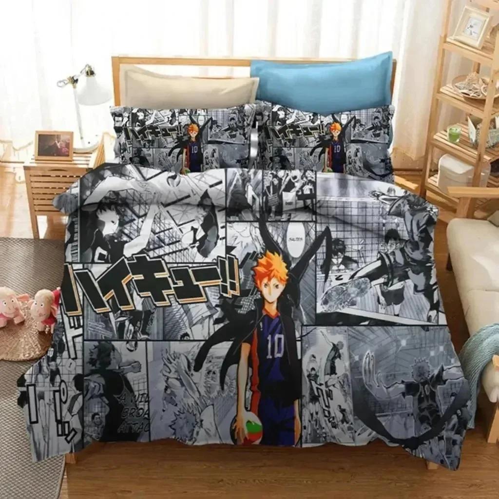 Comforter 3D Print Anime Haikyuu Bedding Set 3D Printed Suitable For Bedroom Kids Home Textile