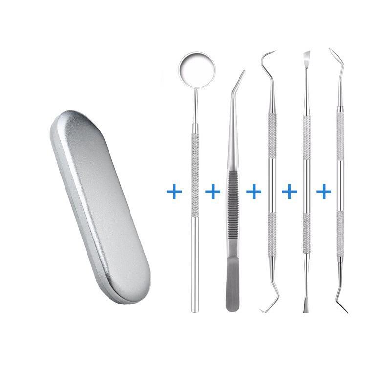 Edelstahl Dental Reinigungs Werkzeuge Set Tragbar Wiederverwendbar Zahnstocher Set Mundhygiene