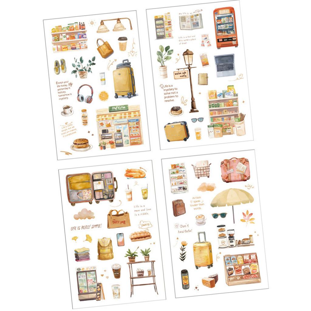 Travel Series Scrapbooking Sticker Transparents Decorative Sticker for DIY Craft Journaling Scrapbook Journal Planner