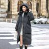 Damen Winter Herbst Kapuzenjacke Weiße Entendaunenjacke Mantel Locker Lang Einfarbig Große Tasche Abnehmbarer Hut Daunenmantel