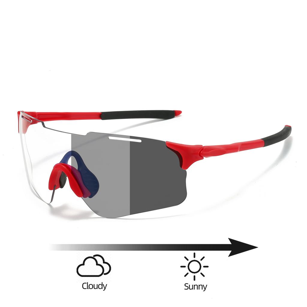 Rimless Photochromic Sports Goggle Men Fashion Professional Cycling Sunglasses Women Trendy Outdoor Protective Shades