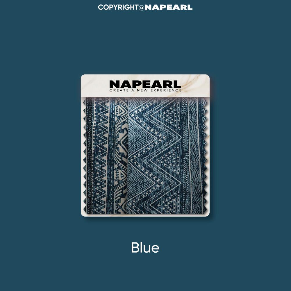 

1 шт. NAPEARL Bohemian Style Blue Geometric Print Warm с бахромой, полузатемняющие шторы для небольших окон, балкона, домашний декор W150cm x L240cm синий