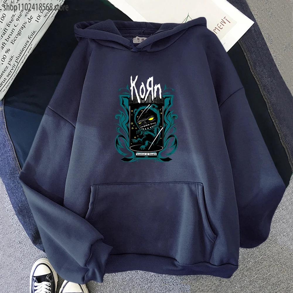 Korn Band Hoodie Niedlich Winter Damen Sweatwear Langärmlig Paar Weich Ästhetisch Herren Kleidung Aufdruck Grafik Hoodies Passform