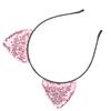 Reversible Sequin Cat Ears Headband Shiny Cat Ear Hair Hoops Women S Kitty Hair AccessoriesPink