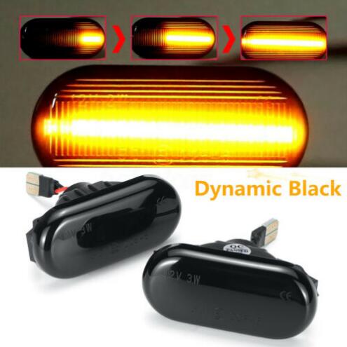 2Pcs Dynamic LED Side Marker Repeater Indicator Light For Nissan Navara Qashqai
