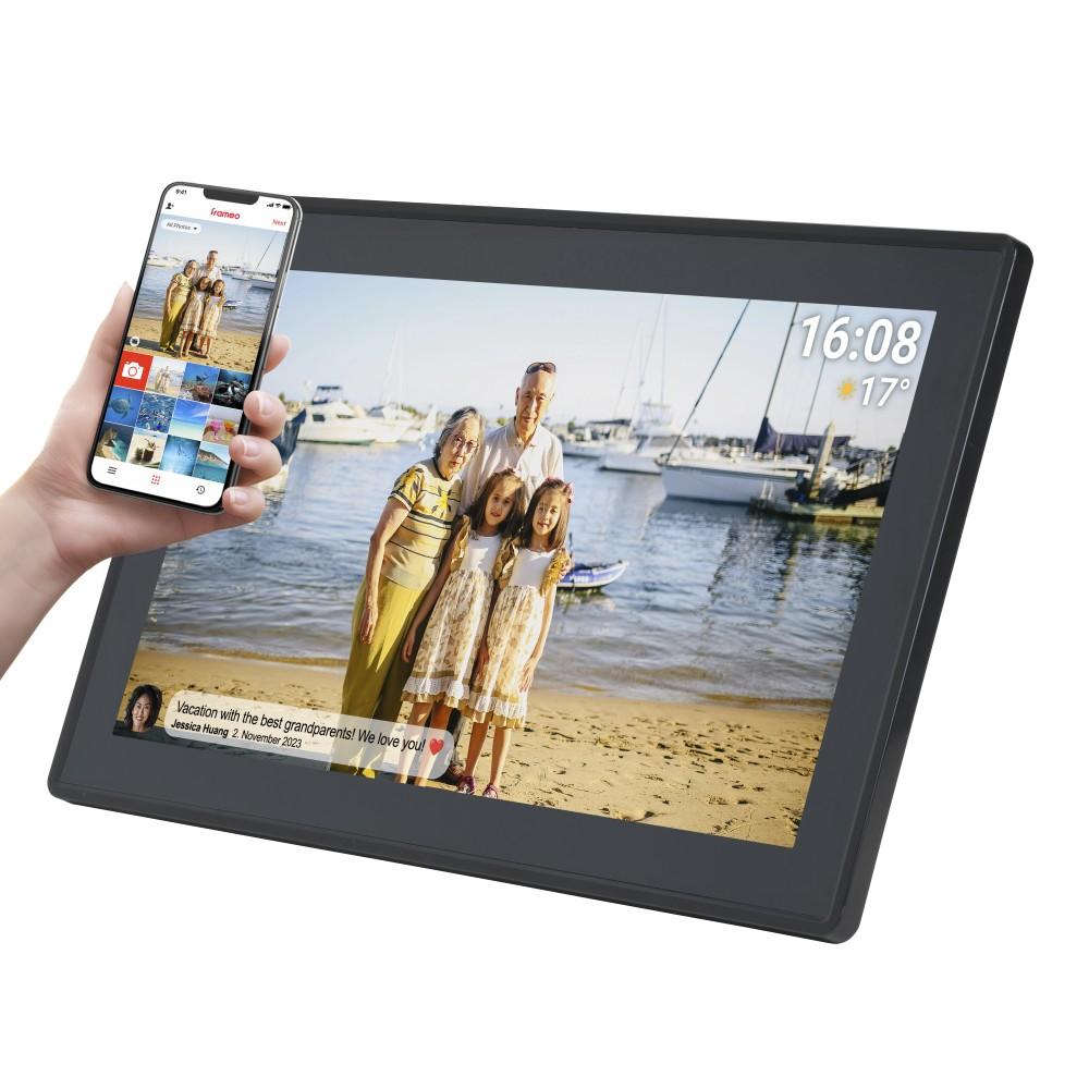 Digitaler Bilderrahmen FULL HD FRAMEO Wi-Fi Touchscreen IPS 15.6”" 16GB Denver PFF-1515B schwarz, Denver