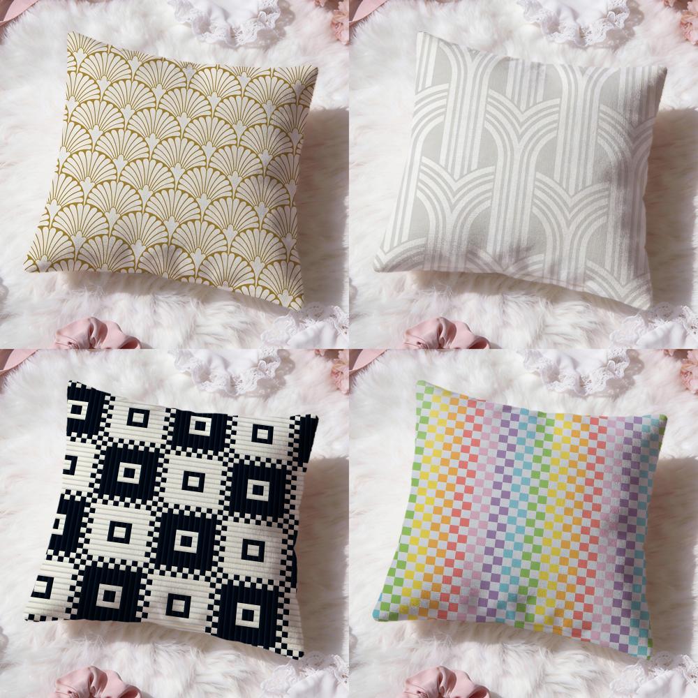 Woven Patterns Cushion Cover Premium Comfort Reversible Pillow Cove Two in One Design for Any Room Car Interior