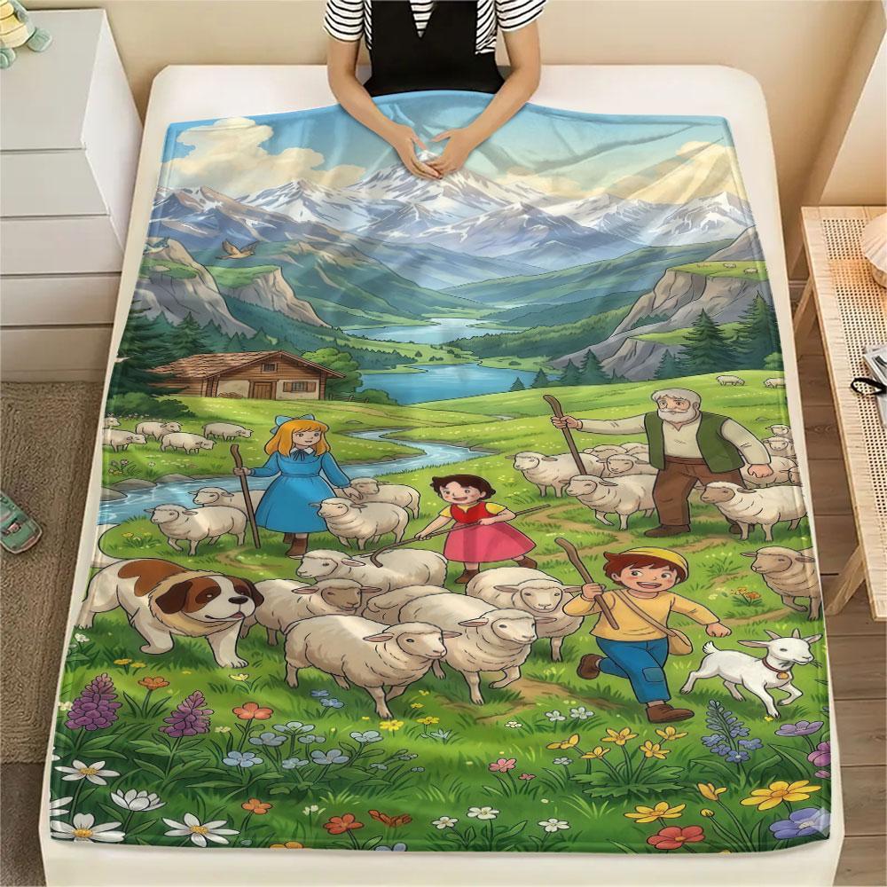 Coperta Bambina Heidi, Alta Qualità, Confortevole per Tutte le Stagioni, Decorazione per la Casa, Calore e Comfort