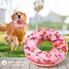 Pet Squeaky Toys Plush Doughnut Pizza Shape Dog Toy Small Medium Large Dogs Cleaning Teeth Toy Puppy Chew Sound Toy Pet Supplies