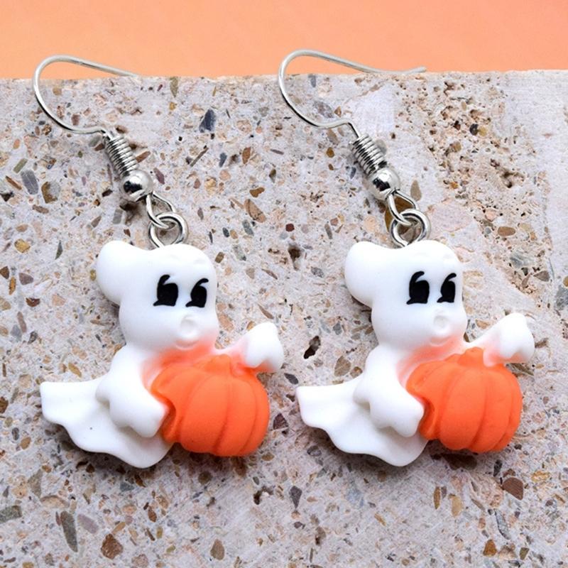 Fashion Halloween Dangle Earrings Pumpkin Cat Hat Earrings Statement Jewelry
