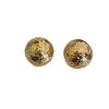 Niche High-Grade Metal Copper-Plated 18K Real Gold Texture Pleated Semicircle S925 Silver Needle Stud Earrings Personalized Temperament Earrings