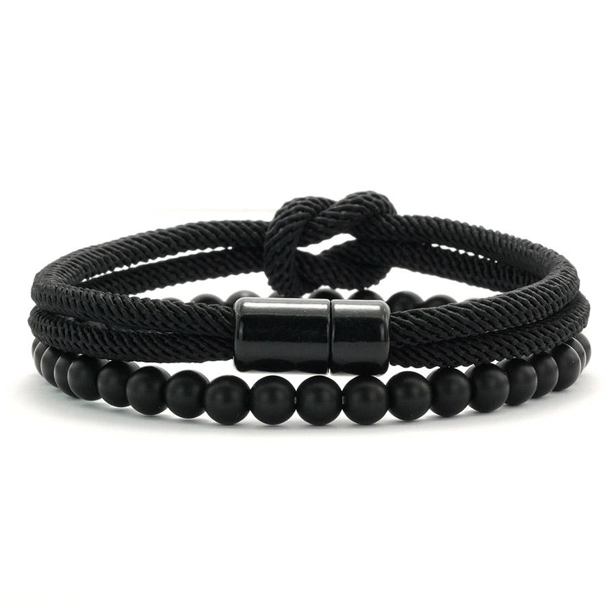 2Pcs Classic Contrasting Color Bracelet Set For Men Grade A 4mm Cord Chain Braslet Ukrainian Flag Element Wrap Braclet Pulseria