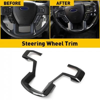 Carbon Fiber Steering Wheel Cover Trim For 2016 2015 2017 2018- Ford F150