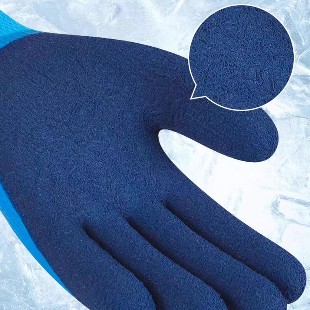 Winter Padded Rubber Glove Non-Slip Thicken Labor Protection Gloves Waterproof for Automobile Repair Logistics Transportation