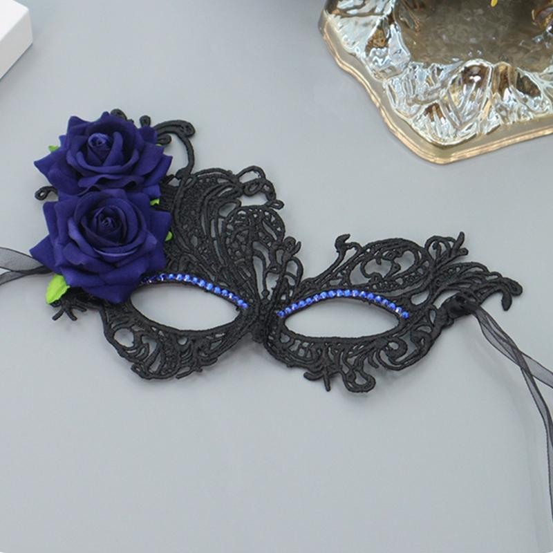 Damen Maskerade Maske mit Strasssteinen Ball Abschlussball Maske Venezianische Party Maske Halbgesichtsspitzenmaske Augenmaske Karnevalsmaske