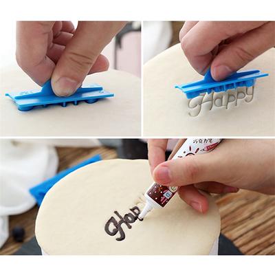 6Pcs/Set Plastic Letters Mold Happy Birthday Best Wishes Baking Molds Decoration