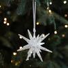 Glitter Plastic White Christmas Ornament Transparent Snowflake White Bell Bell Decoration Light Luxury Christmas Tree Decoration
