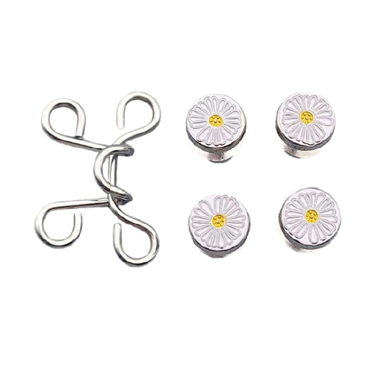 Detachable Jeans Button Pins No Sewing Required Trousers Waist Tightener Metal Waist Buckles Trouser Button Pins