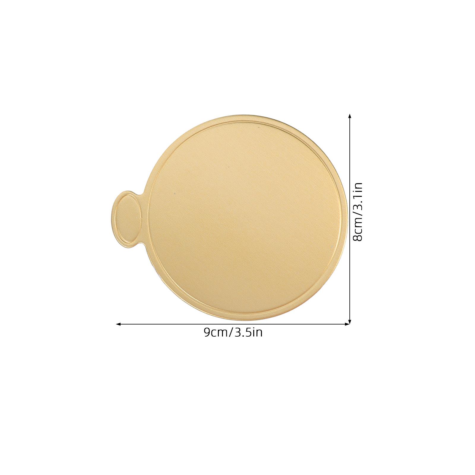 

100pcs Mini Dessert Tray Small Round Cake Holder For Mousse Tiramisu Cheesecake Cupcake Display Base Wedding Party Baking золотистий
