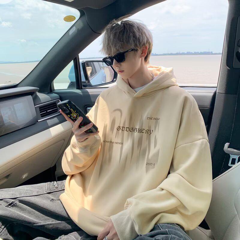 Men's Fleece-Lined Hooded Sweatshirt - Autumn/Winter Loose Fit Casual Jacket