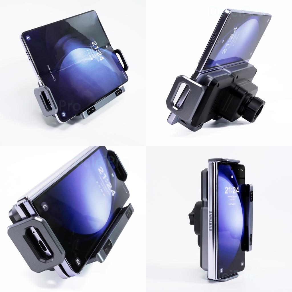 Dual Coil Foldable Phone Holder Car Wireless Charger Universal Car Phone Mount Fast Charging For Samsung iPhone Xiaomi Z Fold