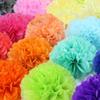 10 Stück 10cm Pompon Seidenpapier Pompons Blütenbälle für Hochzeitszimmerdekoration Partyzubehör DIY Weiße Hängende Papierblumen