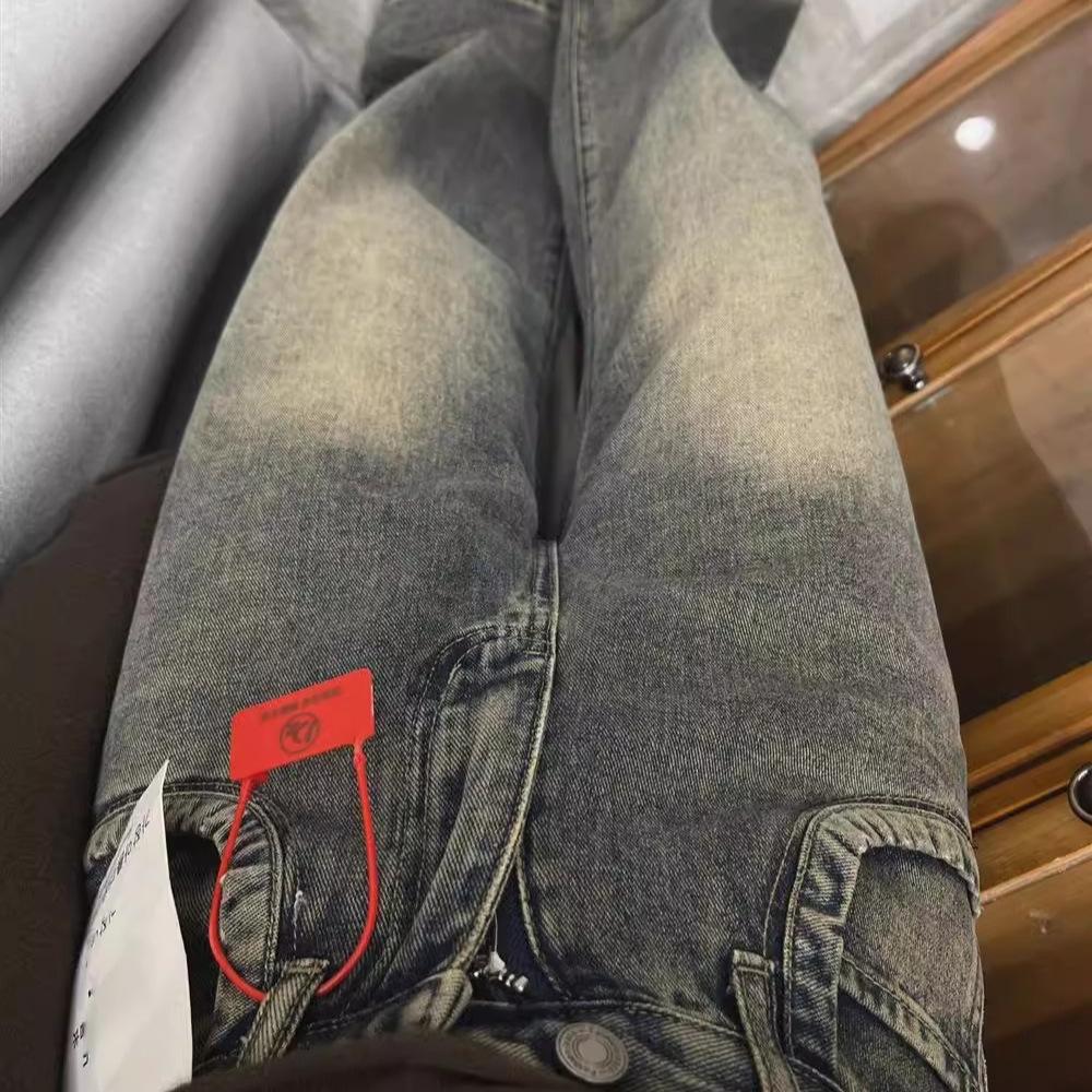 Retro Drape Wide-leg Jeans Women's Spring and Autumn High Waist Loose Mopping Straight Versatile Pants Look Thin and Tall