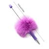 6Pcs Bead Ballpoint Pen Plush Ball Ballpoint Pen Write Smoothly Novelty Writing Pen for Student Kid Game Reward