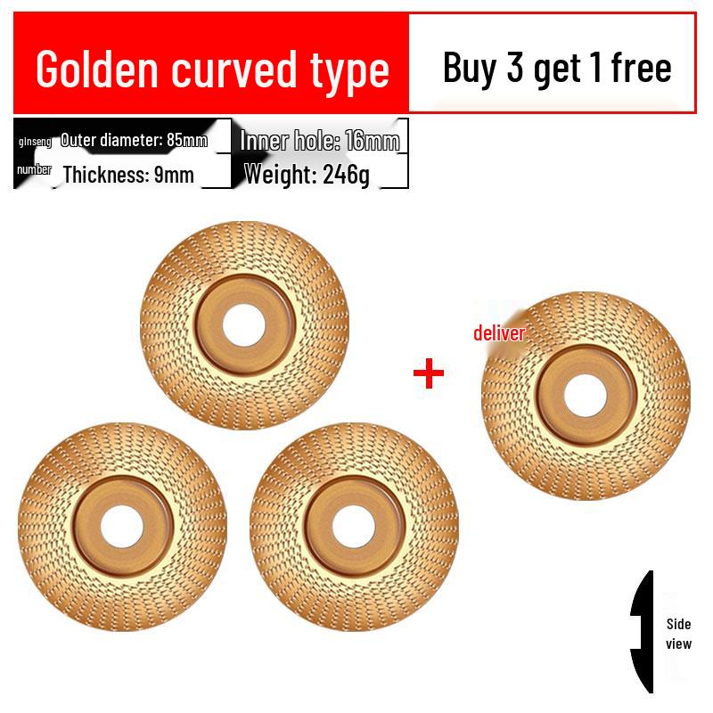 Woodworking Angle Grinder Burr Disc & Polishing Wheel Set