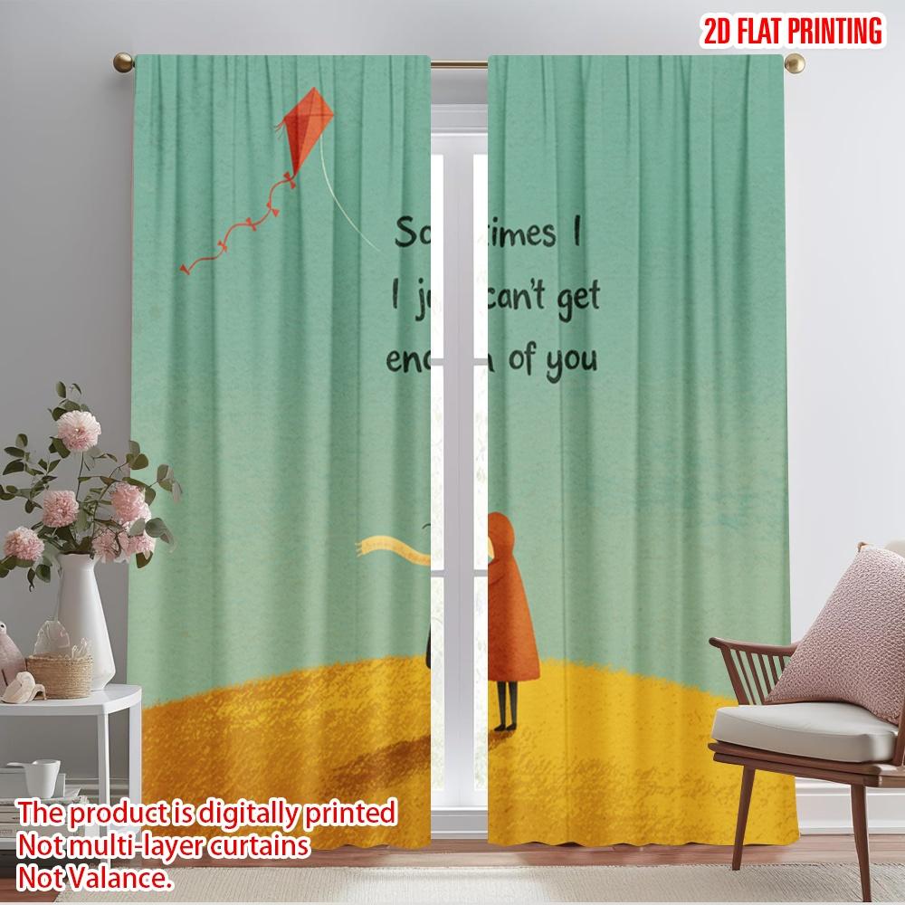 

2pcs 2D flat printing Curtains Sometimes I Just Can t Get Enough Of You Fabric Without Electricity Seasonal Party & Holiday 52.50×116.00 CM 2pcs