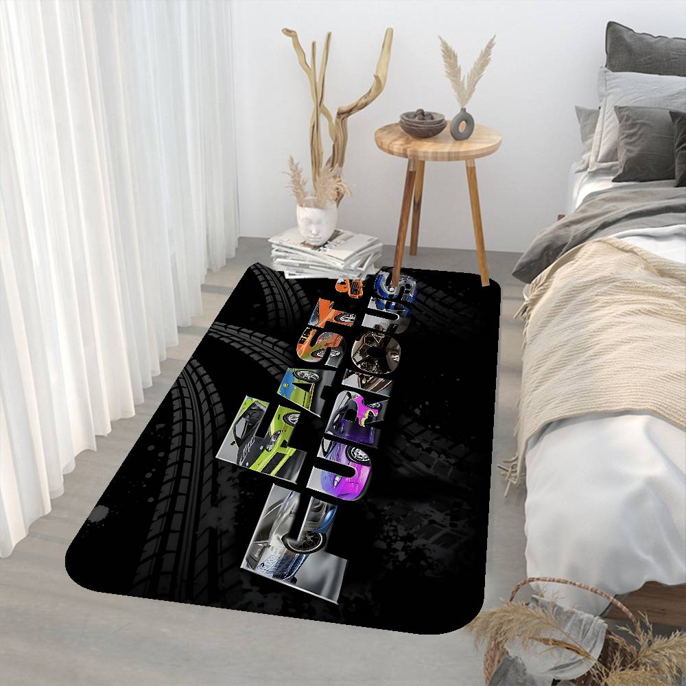 Movie F-Fast Cool Furious Room Mats Retro Multiple Choice Living Room Kitchen Rug Non-Slip Welcome Rug
