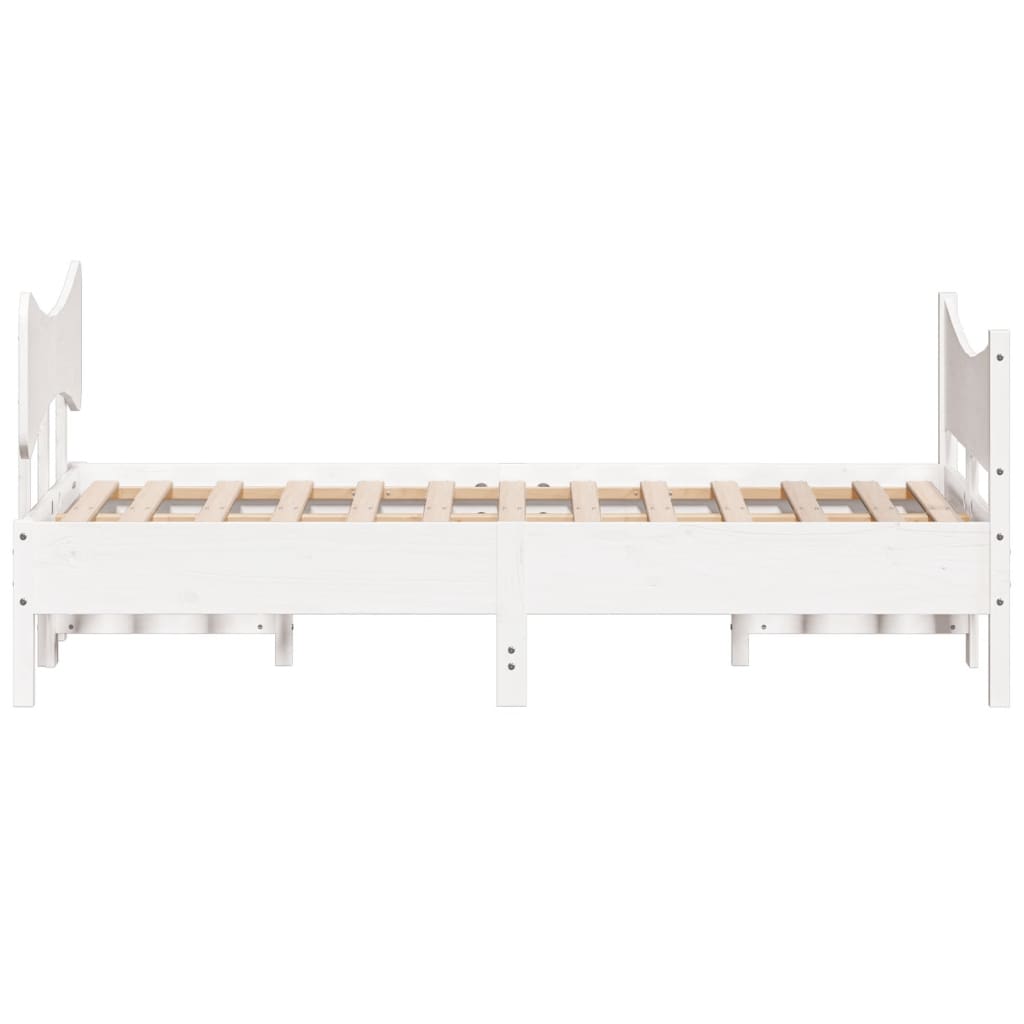 Solid Wood Bed without Mattress White 120 x 190 cm Pine Wood