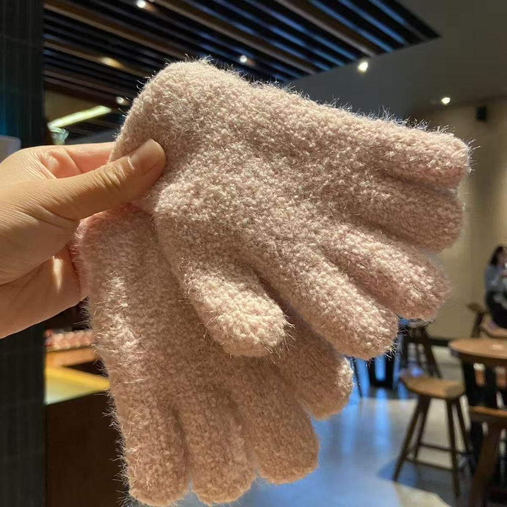 Warm Fleece-Lined Children's Gloves, Medium/Large, Ages 3-6, Thickened for Autumn/Winter, Cute Cold Protection for Students