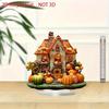 CYCLI-Autumn Halloween House 2D 8In Acrylic Decorative Piece Featuring Thanksgiving Pumpkins Party Gift Fine Home 2Pc