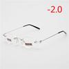 New Frameless Myopic Glasses Frame Eyeglasses Men Women Ultralight Rimless Frame Myopia Glasses 100 ~ 400 Degrees
