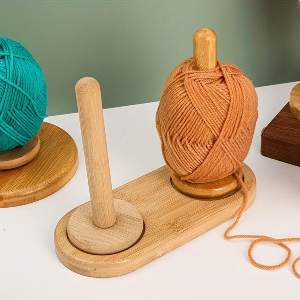 Stable Yarn Storage Rack Detachable Base Wooden Yarn Holder Wool Knitted Spool  DIY Knitting