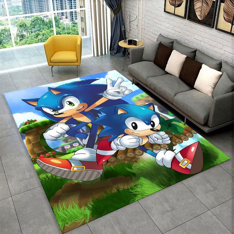 Classic Game S-Sonic Cartoon Non-Slip Area Rug for Living Room,Bedroom,Playroom,Soft Carpet Floor Mat Home Decor Rug Kids Room