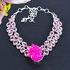 Pink Crystal Druzy, Kunzite 925 Sterling Silver Jewelry Necklace 18" KG-1840