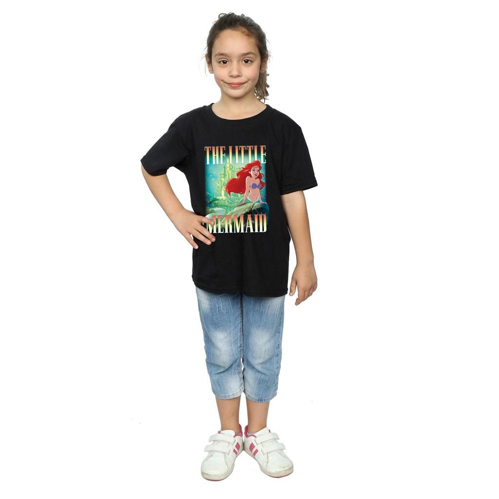The Little Mermaid Mädchen-T-Shirt „Ariel Montage“ aus Baumwolle